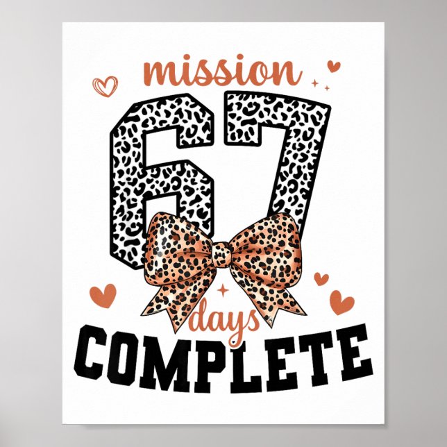 Mission 67 Days Complete Back To School Bow Leopar Poster (Framsidan)