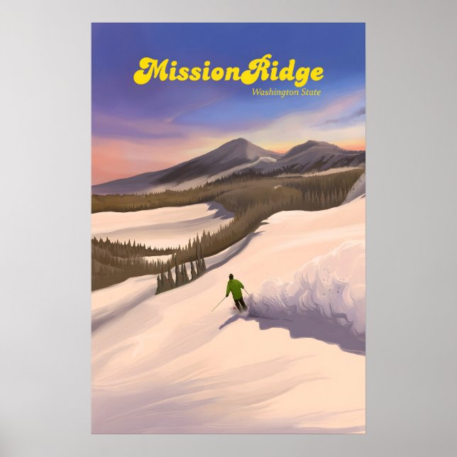 Mission Ridge Skidort Reseskylt Poster (Framsidan)