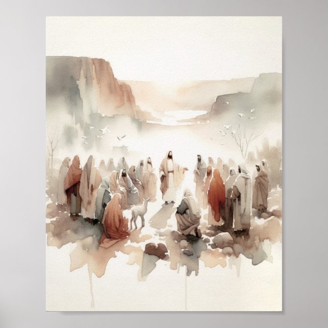 Missionen Jesus - Modern Watercolor Christian Poster (Framsidan)