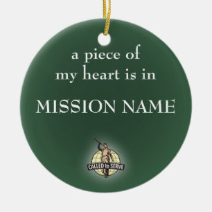 Missions- prydnad för LDS. anpassade Julgransprydnad Keramik