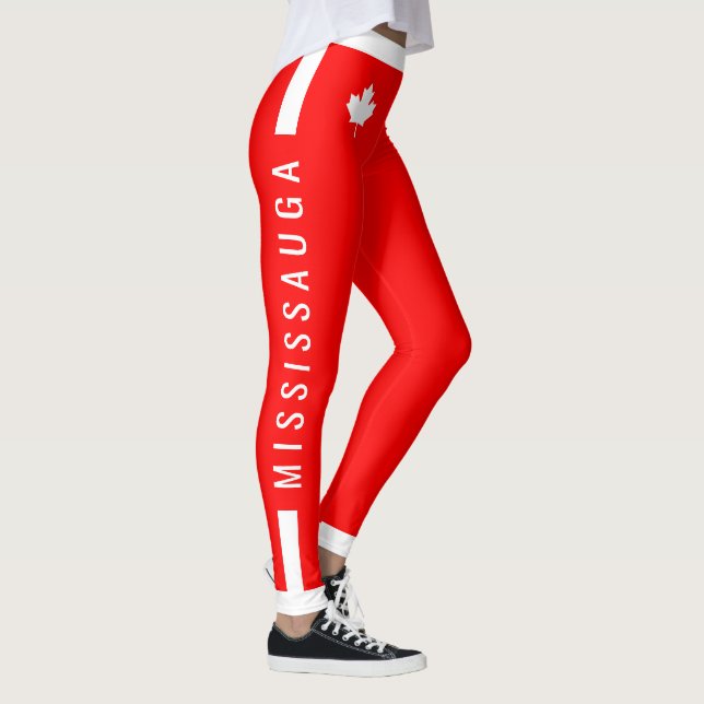 MISSISSAUGA Instruktör Canadian Maple on Red (cus) Leggings (Höger)