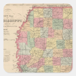 Mississippi 2 fyrkantigt klistermärke