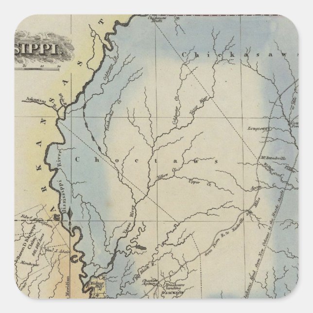 Mississippi 4 fyrkantigt klistermärke (Framsida)