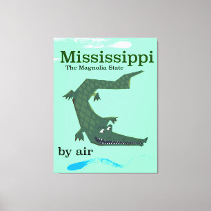 Mississippi Alligator vintage resor poster Canvastryck