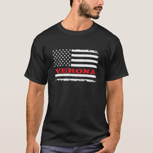 Mississippi American Flag Verona Usa Patriotic Sou T Shirt (Framsida)
