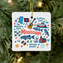 Mississippi Anpassningsbar Familj Resa jul Julgransprydnad Keramik