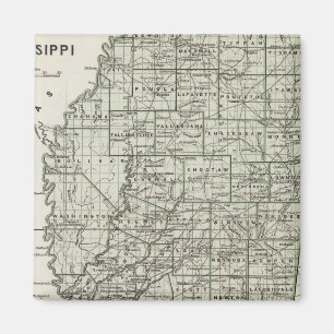 Mississippi Atlas Karta Magnet