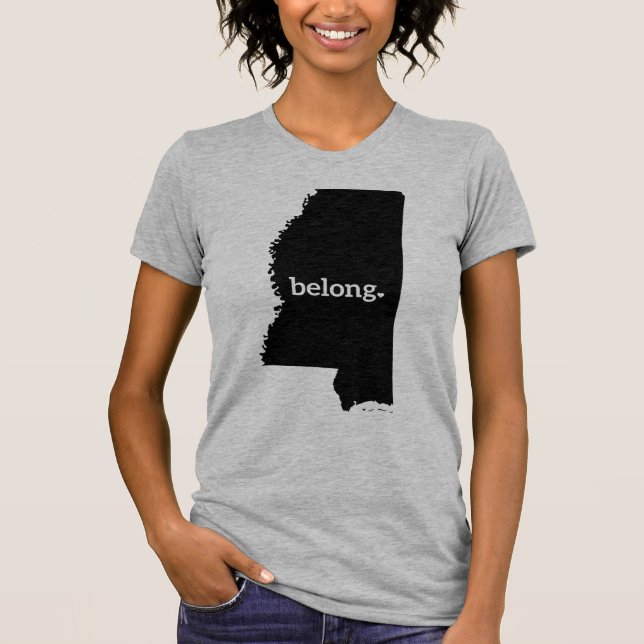 Mississippi Belong-staten Karta T Shirt (Framsida)