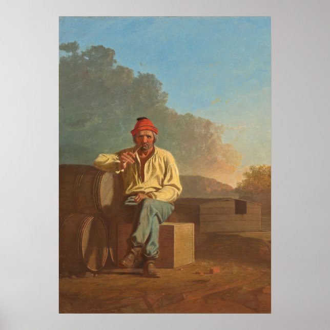 Mississippi Boatman George Bingham Fine Art Poster (Framsidan)