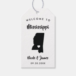 Mississippi Bröllop Welcome Bag Märkre, Karta Presentetikett