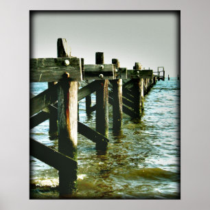 Mississippi Bukt Kusten Fishing Pier Photo Poster