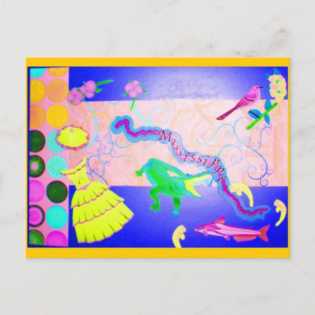 Mississippi Collage Vykort (Framsida)