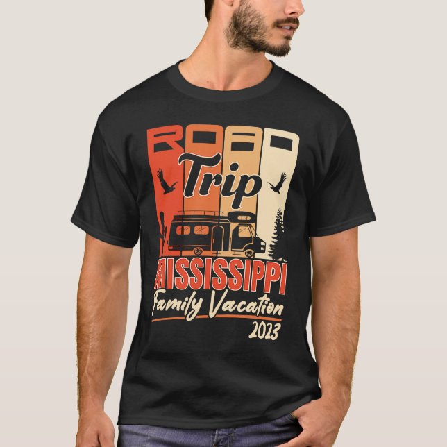 Mississippi Family Vacation RV Road Trip Mountains T Shirt (Framsida)