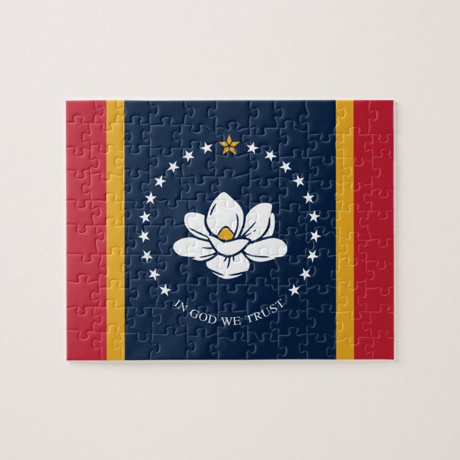 Mississippi Flagga 2020 Nya Pussel (Horisontell)