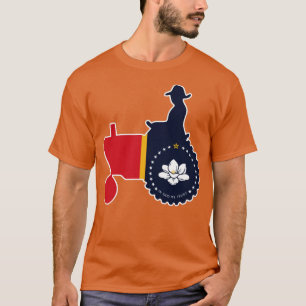 Mississippi Flagga Farmer Tractor Farming Farm Far T Shirt
