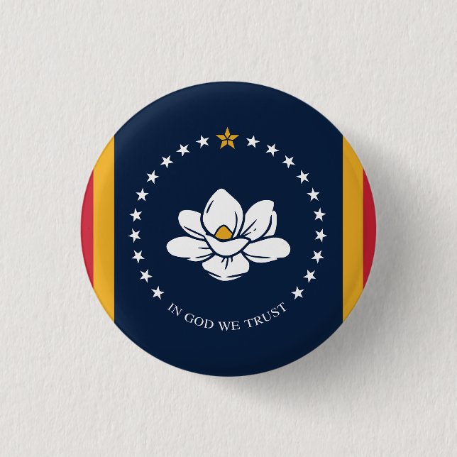 Mississippi Flagga Knapp (Framsida)