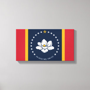 Mississippi Flagga - New Magnolia Flagga Canvastryck