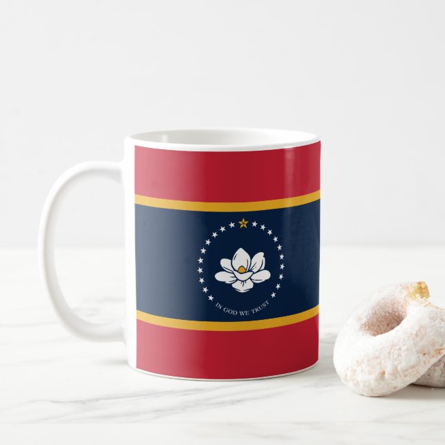 Mississippi Flagga - New Magnolia Flagga Kaffemugg (Med munk)