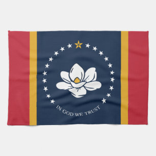 Mississippi Flagga - New Magnolia Flagga Kökshandduk