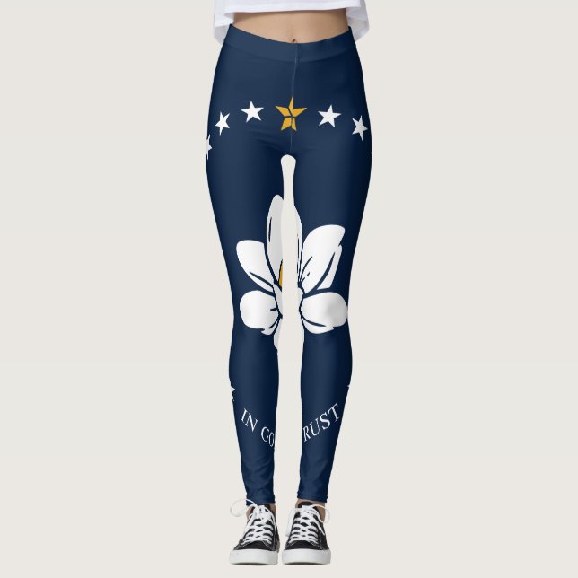 Mississippi Flagga - New Magnolia Flagga Leggings (Framsida)