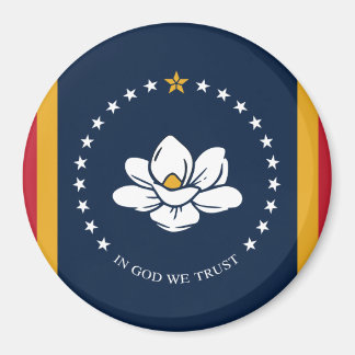 Mississippi Flagga - New Magnolia Flagga Magnet