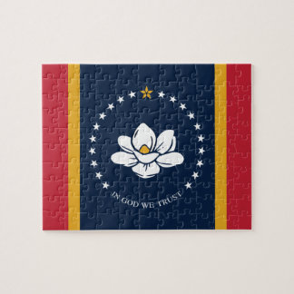 Mississippi Flagga - New Magnolia Flagga Pussel