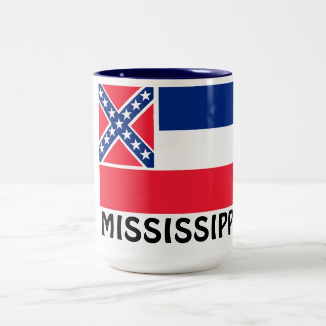 Mississippi flagga Två-Tonad mugg (Center)