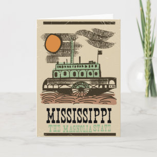 Mississippi flodbåt vintage reseposter helgkort