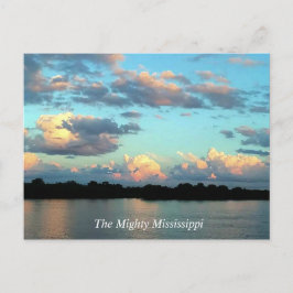 Mississippi-floden med Sol-Stigning Vykort