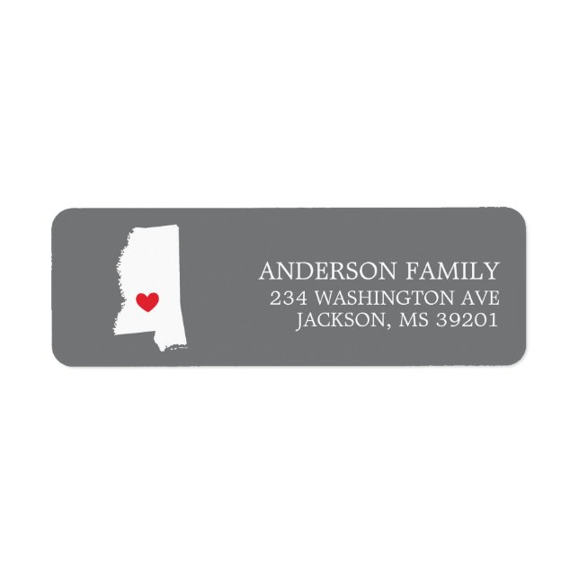 MISSISSIPPI | Flytta Returadressetikett Returadress Etikett (Framsidan)