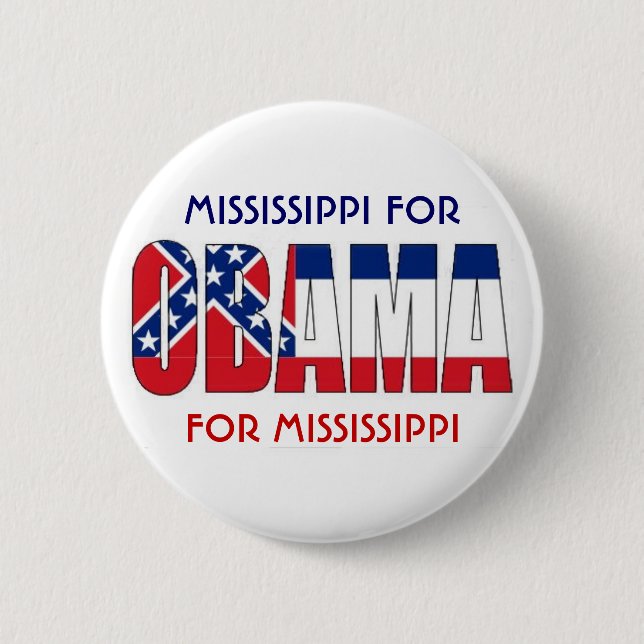 MISSISSIPPI FÖR OBAMA knäppas Knapp (Framsida)