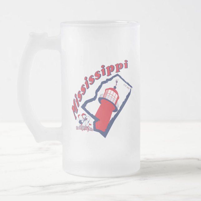 Mississippi frostad ölmugg frostat ölglas (Vänster)