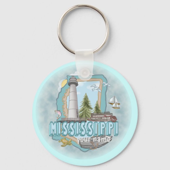 Mississippi fyr nyckelring  (Framsida)