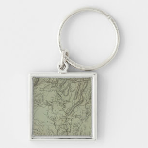 Mississippi Fyrkantig Silverfärgad Nyckelring