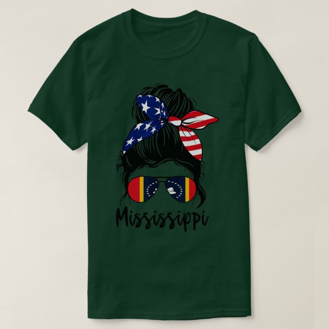 Mississippi Girl Mississippi Flagga State Girlkomp T Shirt (Design framsida)