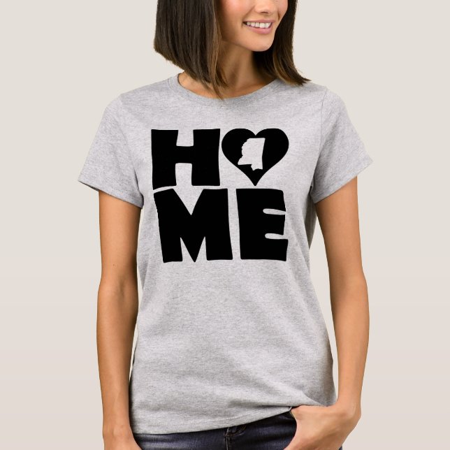 Mississippi Hem Heart State Tees T-Shirt (Framsida)