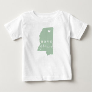 Mississippi Home Grown   Redigerbar Färg-stat Kart T Shirt