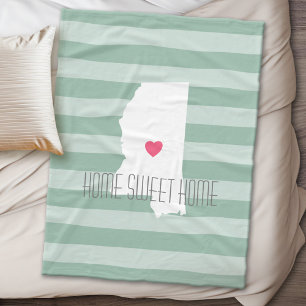 Mississippi Home State Kärlek med Anpassningsbar  Fleecefilt