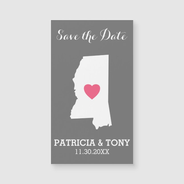 Mississippi Home State Kärlek med Anpassningsbar H (Framsida)