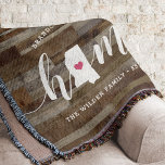 Mississippi Home State Personlig Wood look Filt<br><div class="desc">Visa lite stolthet över hemmet med den här söta, rustiska träplattan som innehåller "hem" i vita kalligrafskript med en silhuett karta från Mississippi som står i brev "O". En rosa hjärtillustration inuti det statliga karta kompletterar designen. Du kan ändra hjärtans position till din hemstad genom att öppna designen verktyg och...</div>