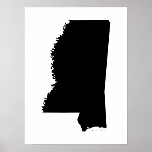 Mississippi in Black and White Poster