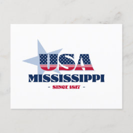 Mississippi in Red, White and Blue Postcard Vykort
