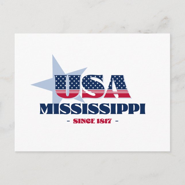 Mississippi in Red, White and Blue Postcard Vykort (Framsida)