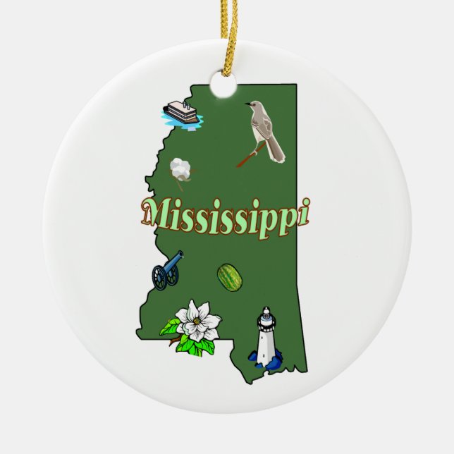 Mississippi julgranprydnad julgransprydnad keramik (Framsidan)