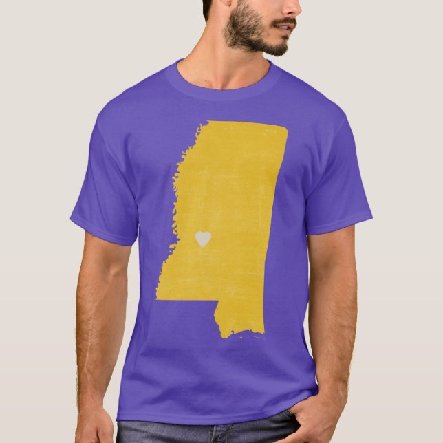 Mississippi kärlek i gul stor t shirt (Framsida)