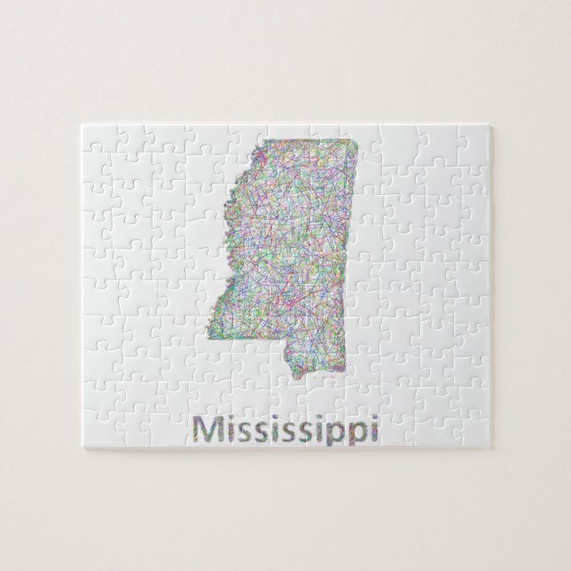 Mississippi karta pussel (Horisontell)