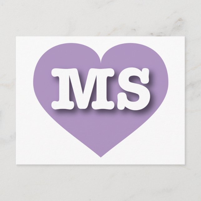 Mississippi Lavender Heart - I kärlek MS Vykort (Framsida)