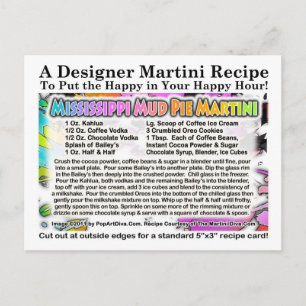 Mississippi Lera Paj Ice Cream Martini Recept Card Vykort