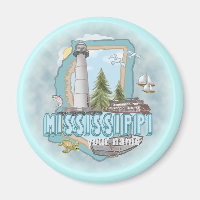 Mississippi Lighthouse magnet (Framsidan)