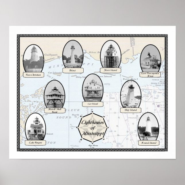 Mississippi Lighthouses Poster (Framsidan)